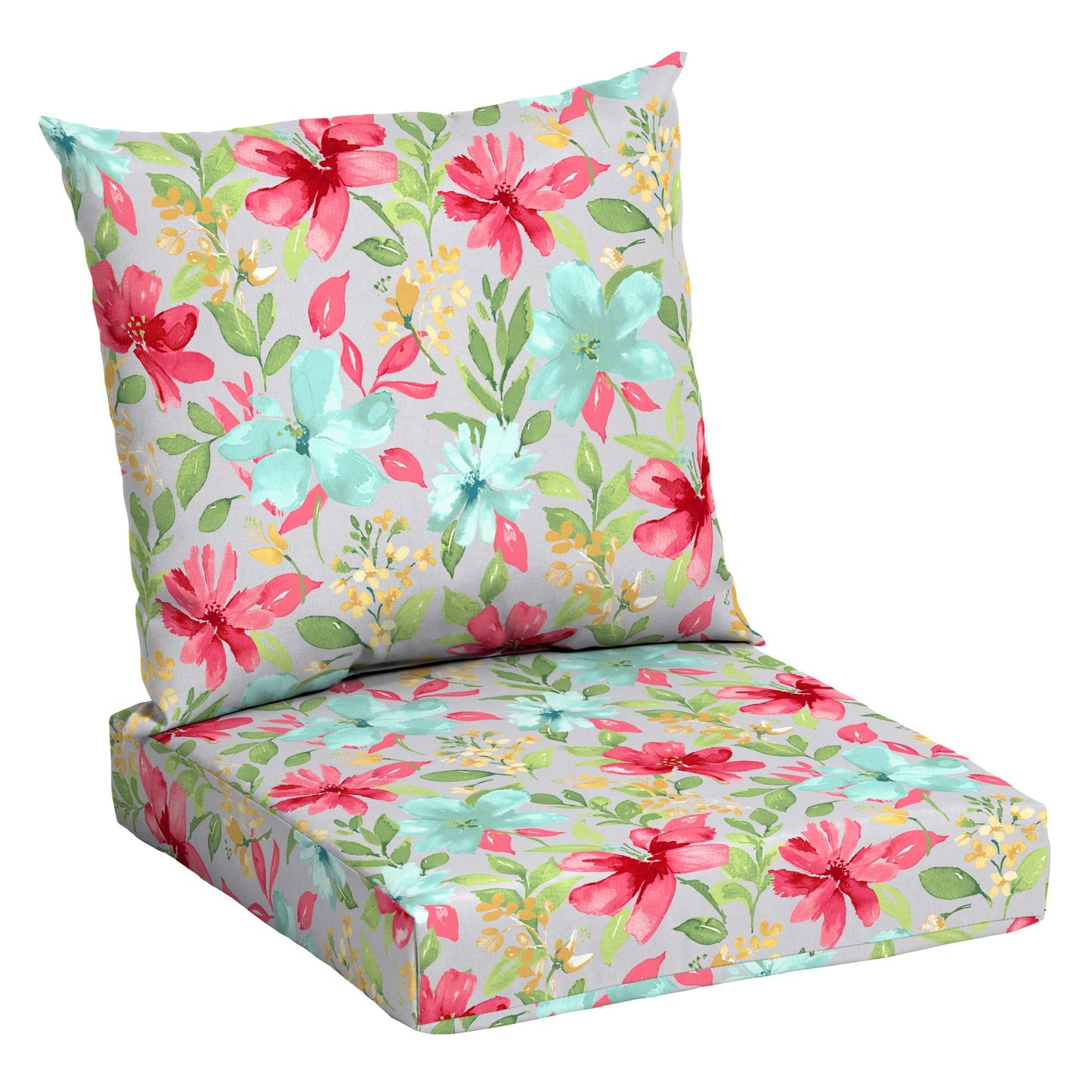 45" x 23" Deep Seat Patio Cushions Floral Pattern 2-Piece