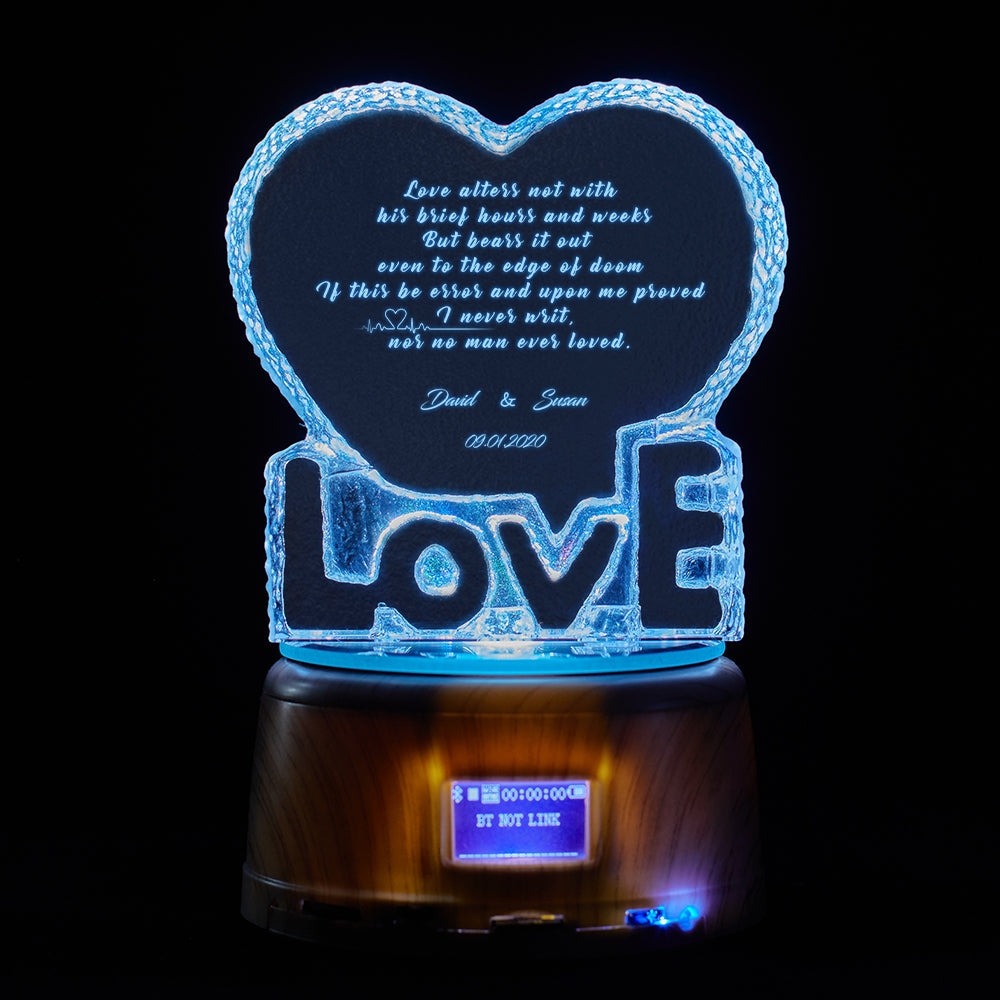 Sonnet 116 by William Shakespeare Romantic Gift Custom Name Crystal Sculpture Keepsake Gifts for Her