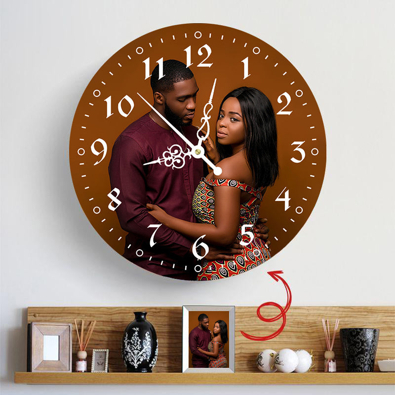 Custom Photo Wall Clock Round Clock For Home Keepsake Gift