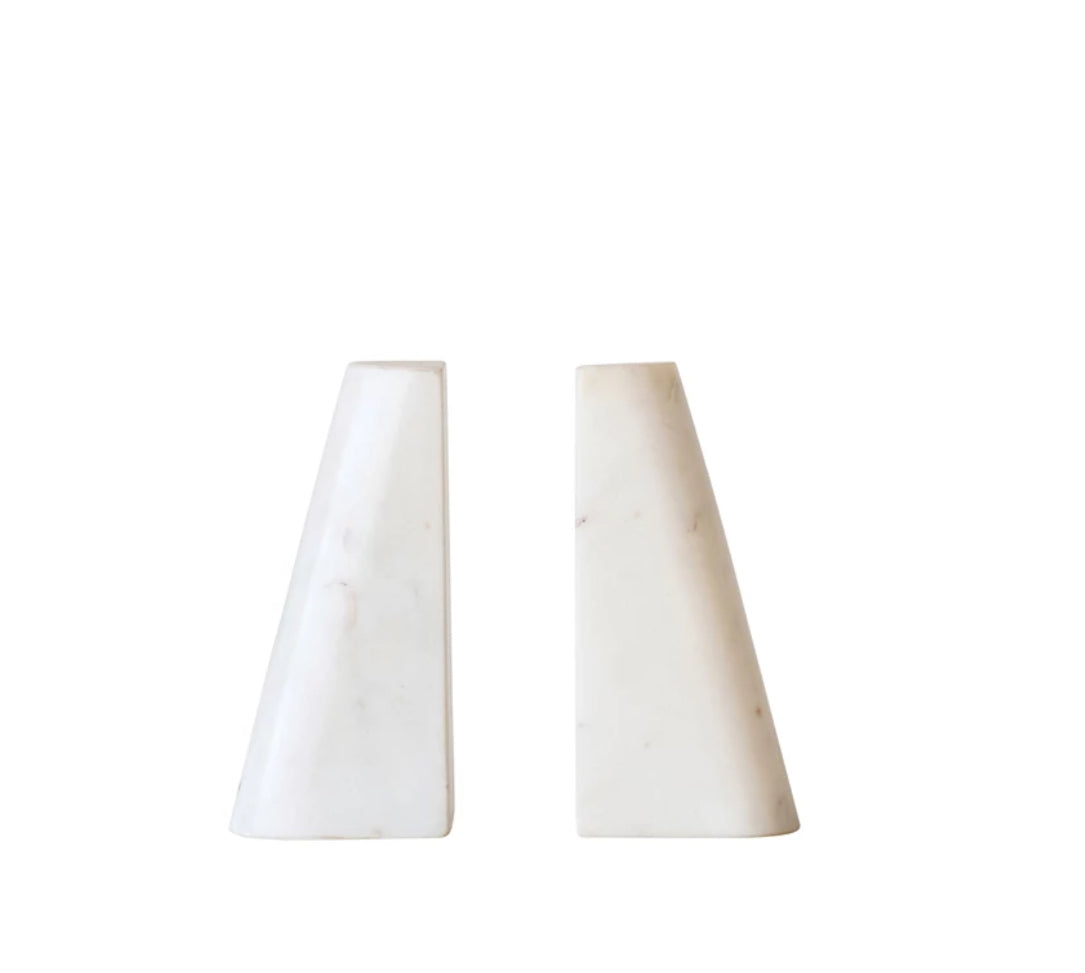 Marble Bookends White