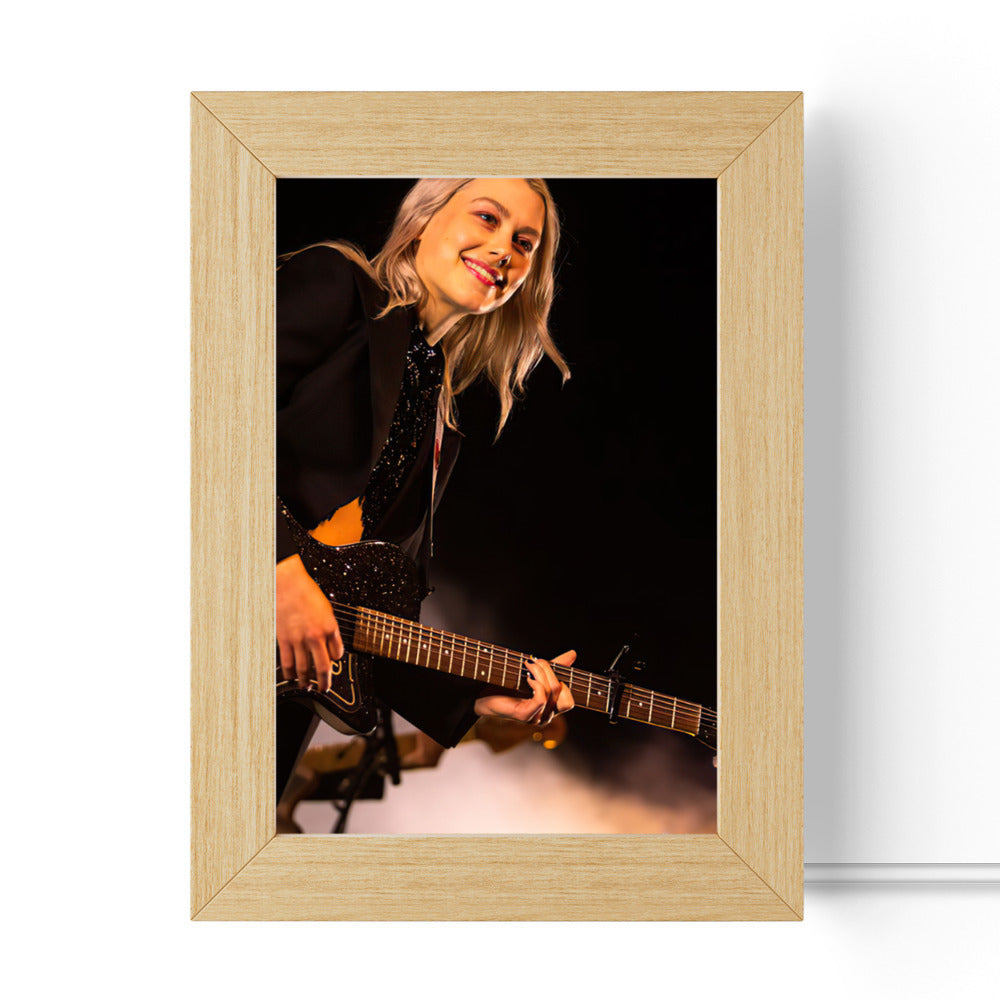 Phoebe Bridgers Lamp Classic Celebrity Night Light Performs at Leader Bank Pavilion by Phoebe Bridgers Lamp with Wooden Frame