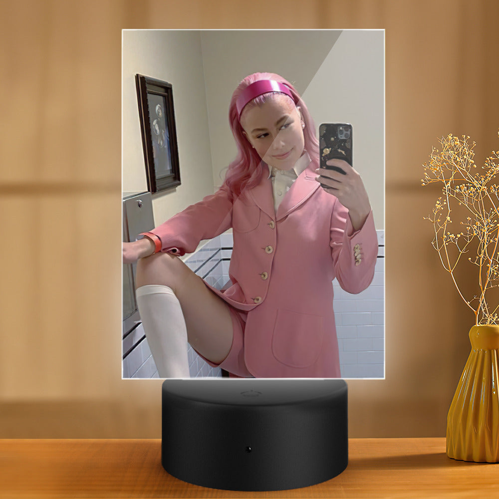 Phoebe Bridgers Lamp Classic Celebrity Night Light Self Shots for Daily Life by Phoebe Bridgers Lamp with Plastic Base