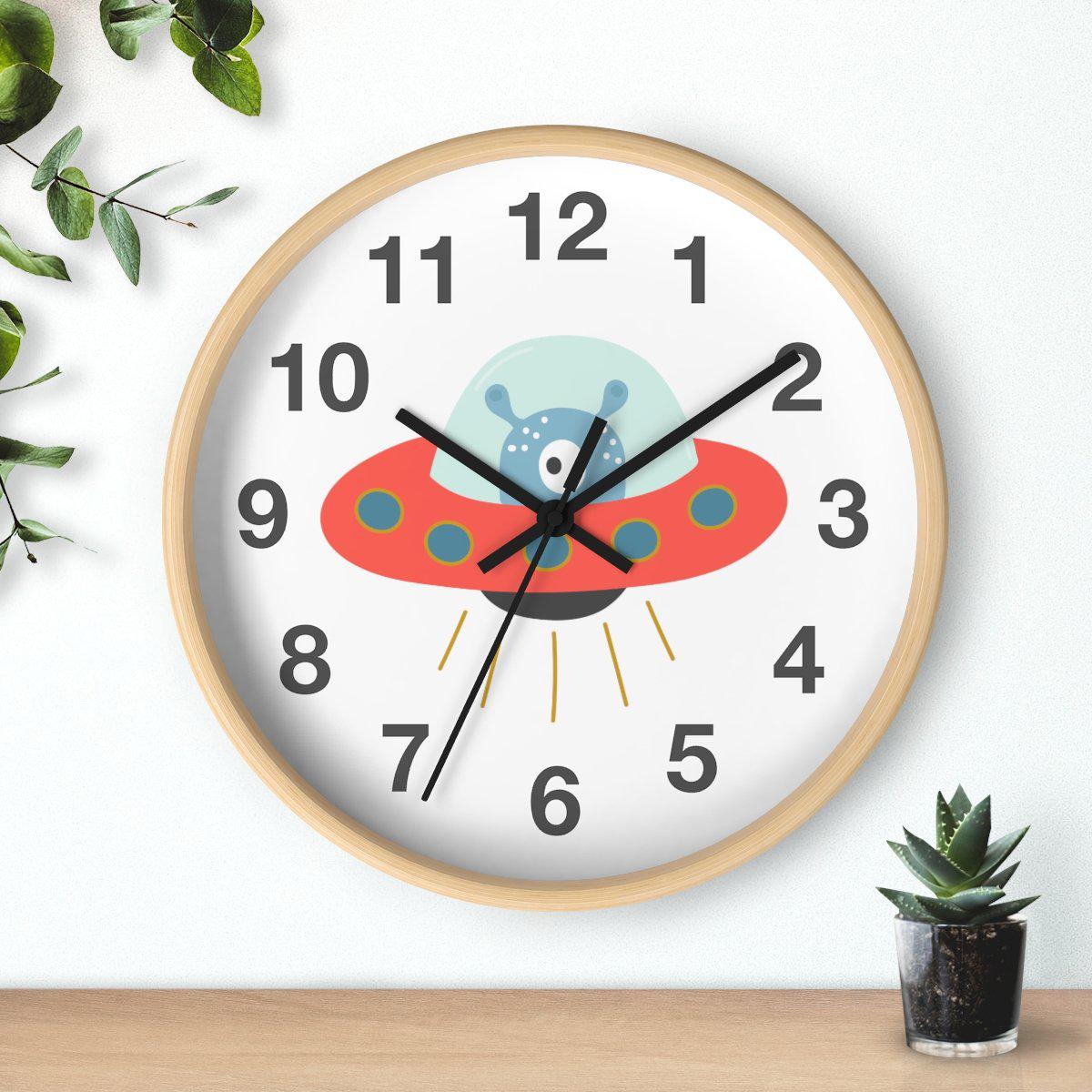 Nursery Wall Clock Outer Space No Ticking, Boys Wall Clock, Nursery Large Wall Clock, Kids Wall Clock, Silent Nursery Wall Clock, Boys Wall Decor | Pippa + June