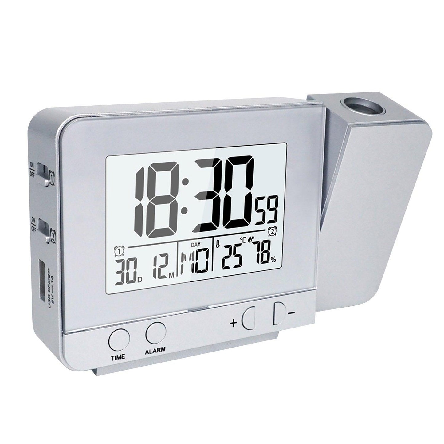 LED Display Projector Clock with Backlight Rotate