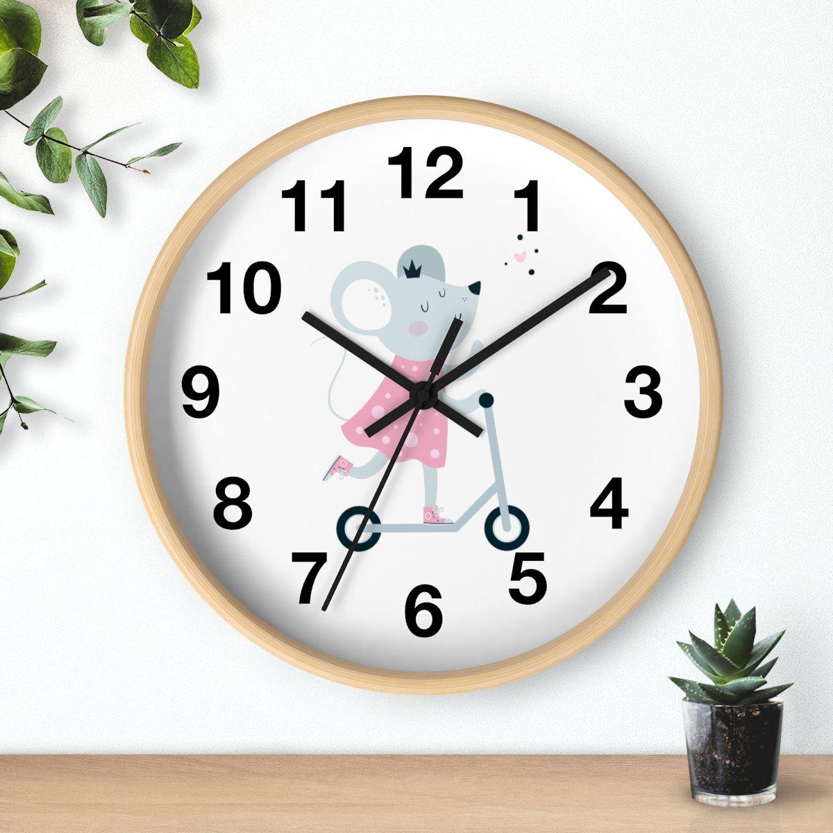 Girls Wall Clock Mouse, Girls Wall Clock, Girls Bedroom Decor, Nursery Wall Clock, Childrens Wall Clock, Kids Wall Clock, Girls Wall Décor