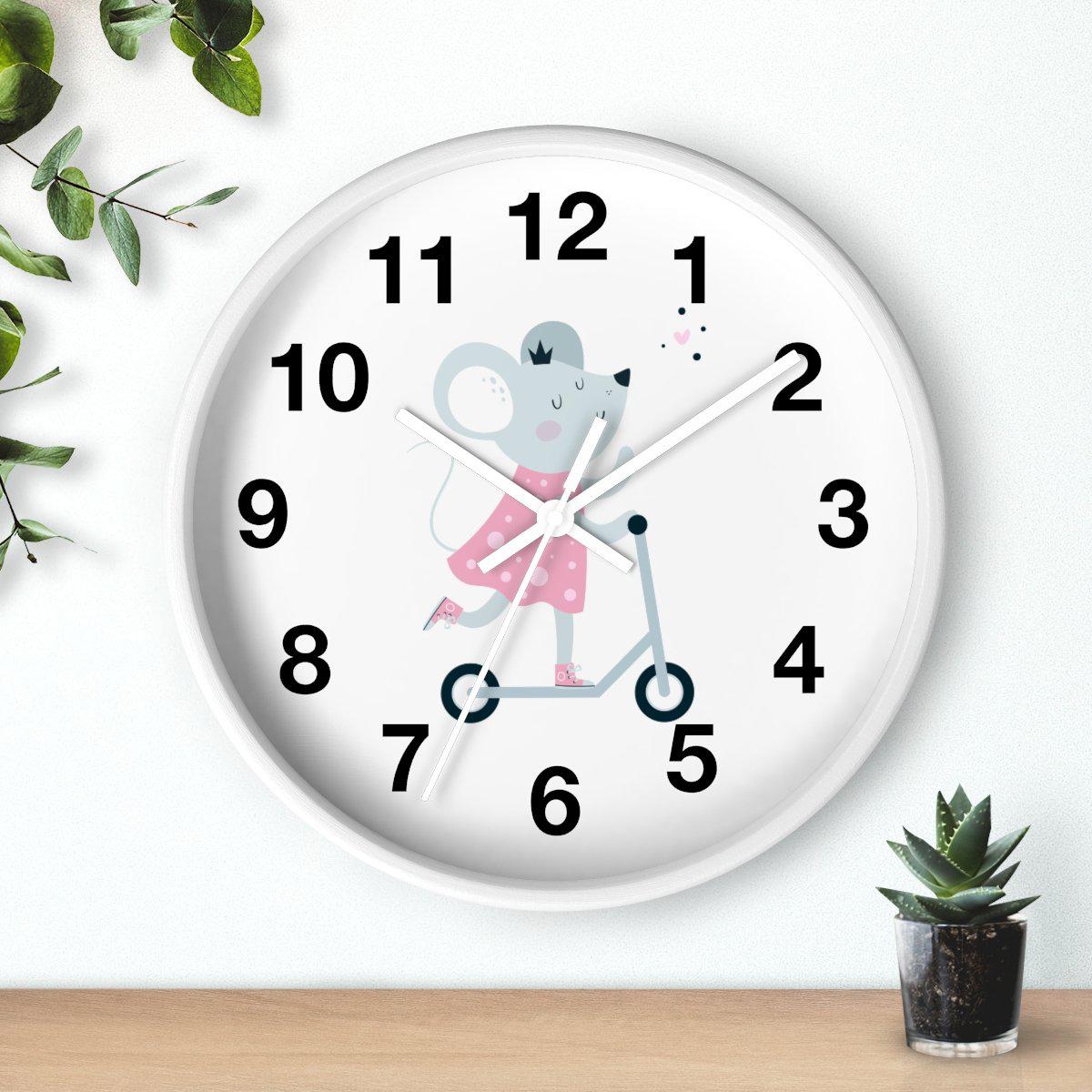 Girls Wall Clock Mouse, Girls Wall Clock, Girls Bedroom Decor, Nursery Wall Clock, Childrens Wall Clock, Kids Wall Clock, Girls Wall Décor