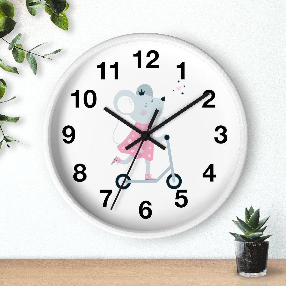 Girls Wall Clock Mouse, Girls Wall Clock, Girls Bedroom Decor, Nursery Wall Clock, Childrens Wall Clock, Kids Wall Clock, Girls Wall Décor