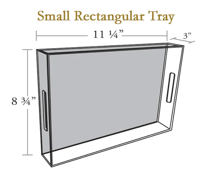 Taupe Antelope Lucite Tray, Available in Six Sizes