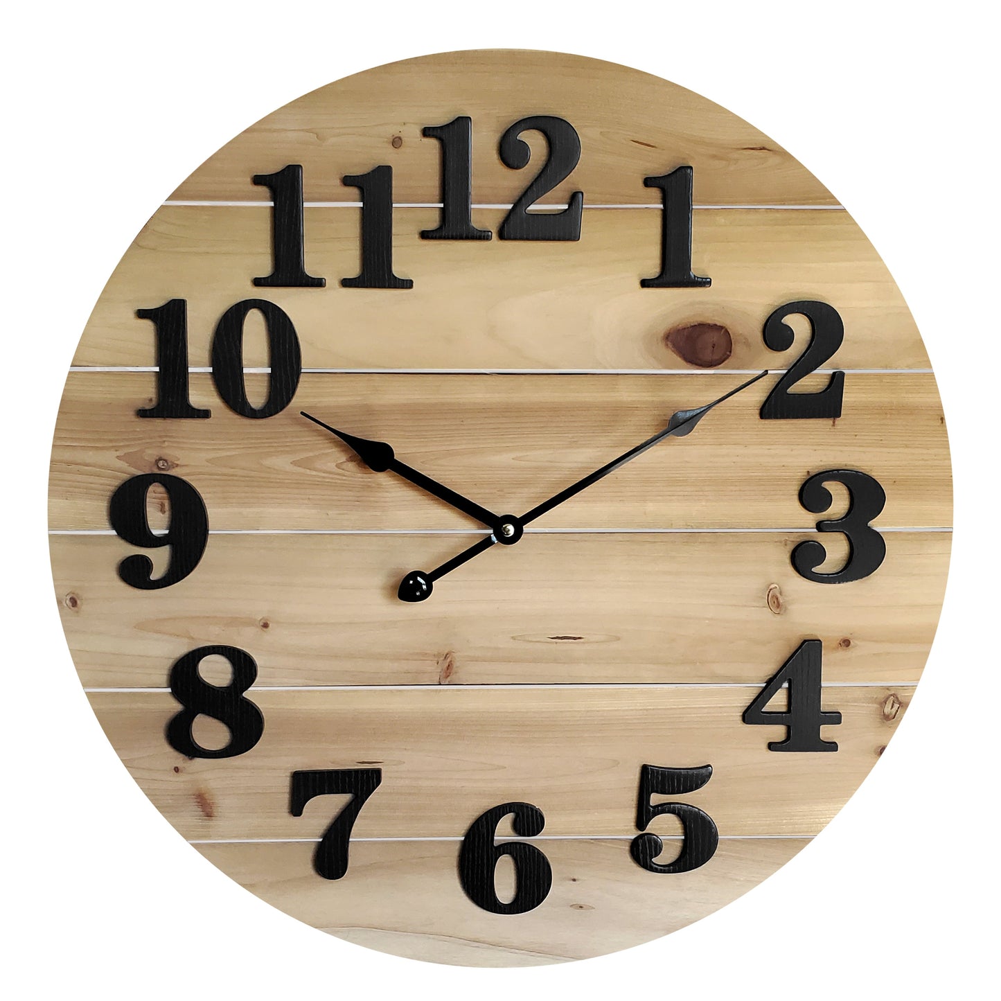 Wood Planks Clock, Natural Stain Finish, WMC222N