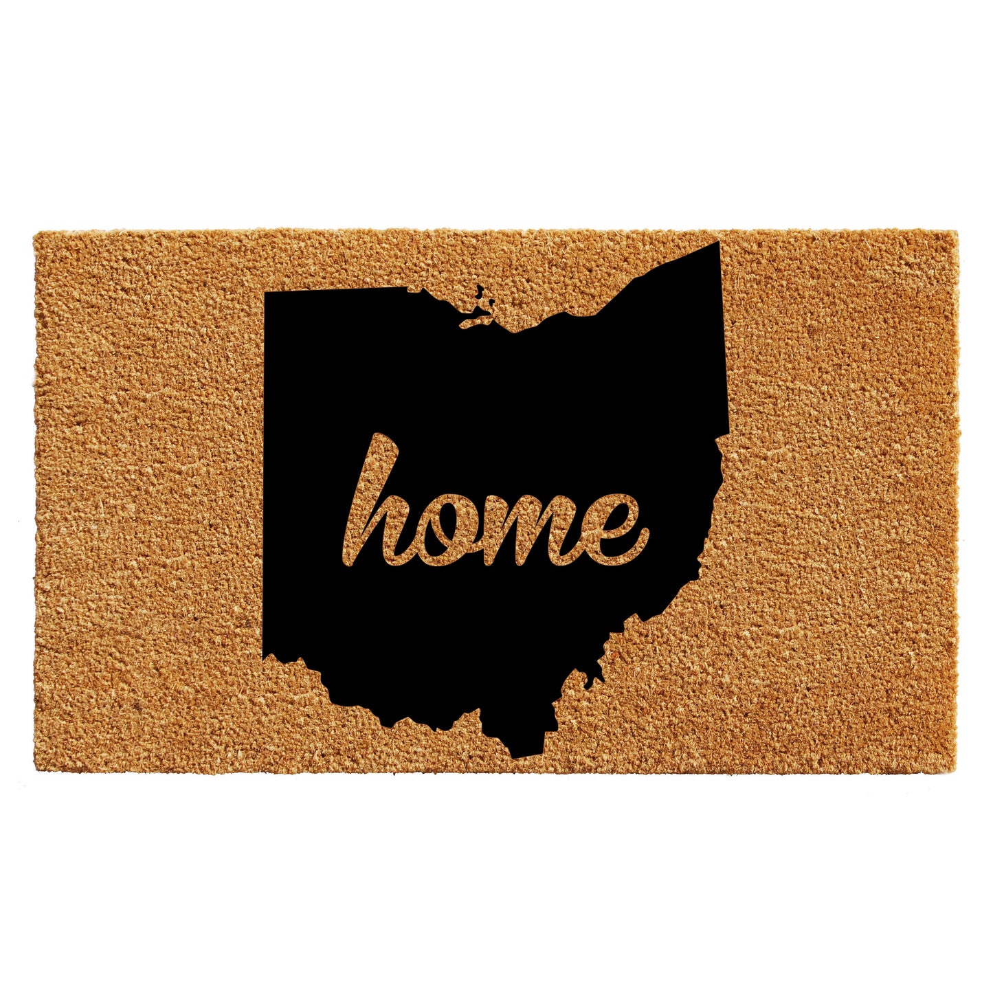 18" x 30" Door Mat Ohio Home Coir With Vinyl, Natural/Black