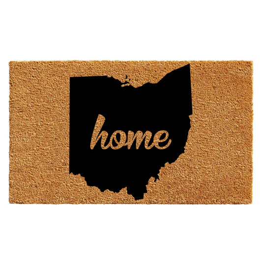 18" x 30" Door Mat Ohio Home Coir With Vinyl, Natural/Black
