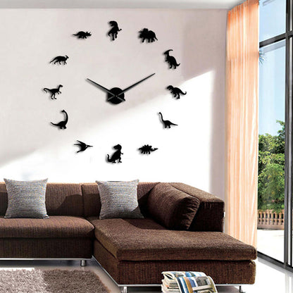 Frameless Dinosaur Living Room Wall Clock