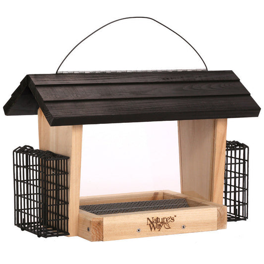 Nature's Way™ CWF19 Cedar Hopper Feeder with 2 Suet Cages, 6 Qt