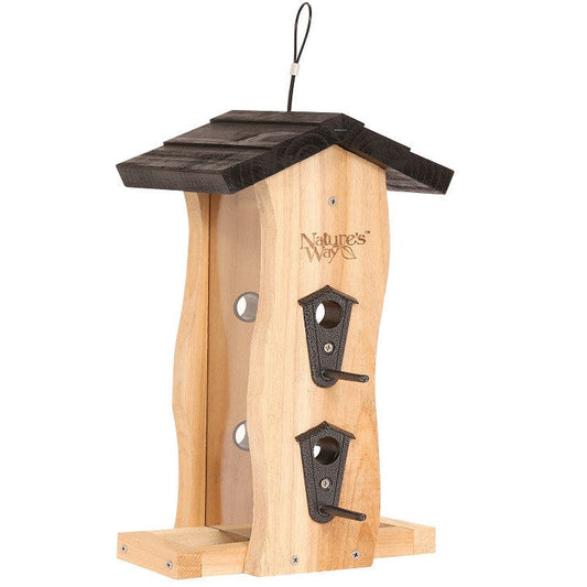 Nature's Way CWF5 Vertical Wave Bird Feeder, Cedar, 14.5" x 8.25" x 8.5"
