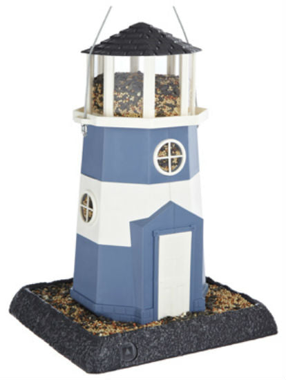 North States™ 9076 Large Nautical Blue/White Lighthouse Birdfeeder