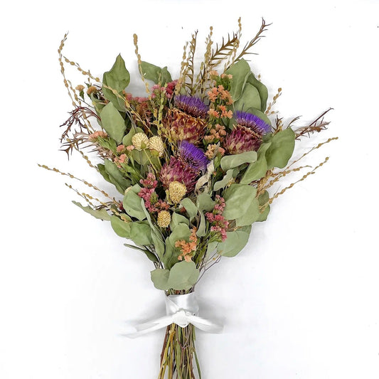 Cardoon and Eucalyptus Dried Flower Bouquet