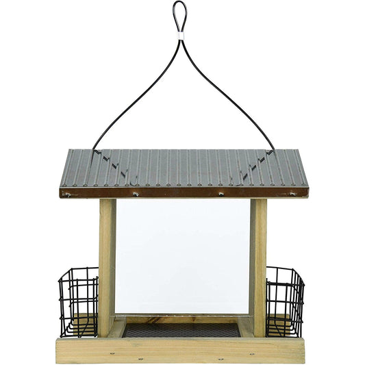 Nature's Way WWGF2 Galvanized Weathered Hopper Feeder, Holds 3 Qt Seed
