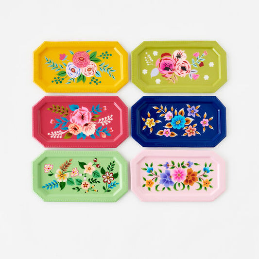 Floral Metal Trinket Tray
