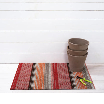 Chilewich Shag Mat Pop Stripe Paprika
