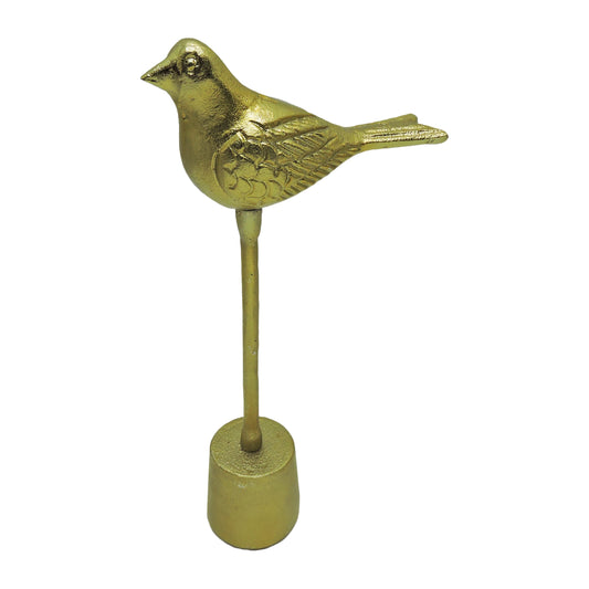 Metal, 15"h Bird On Base, Gold