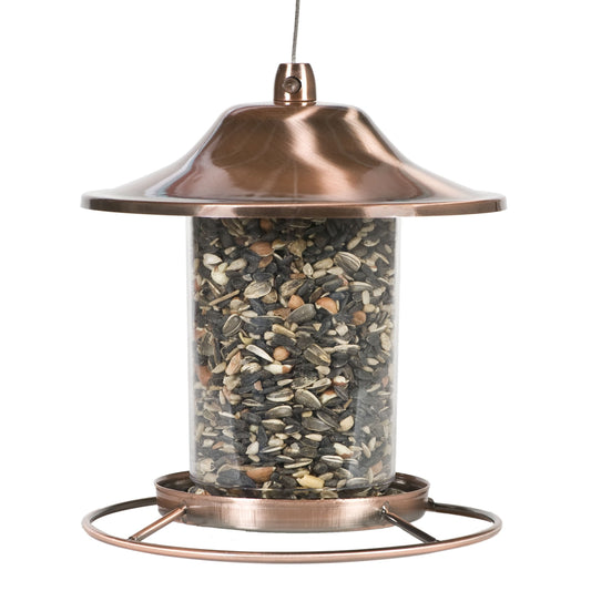 Panorama Wild Bird Feeder, Copper Powder-coated Finish