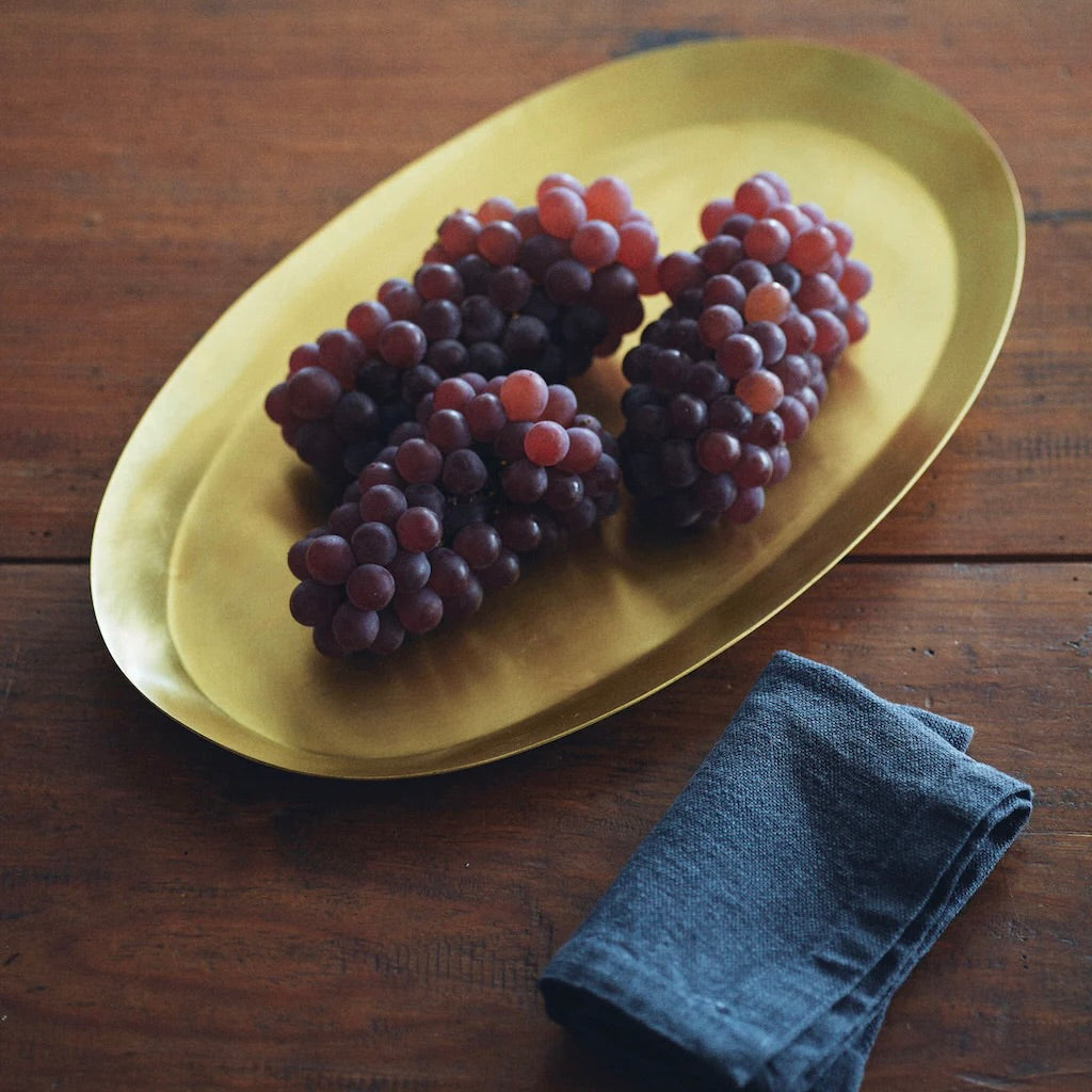 Fog Linen Brass Oval Plate
