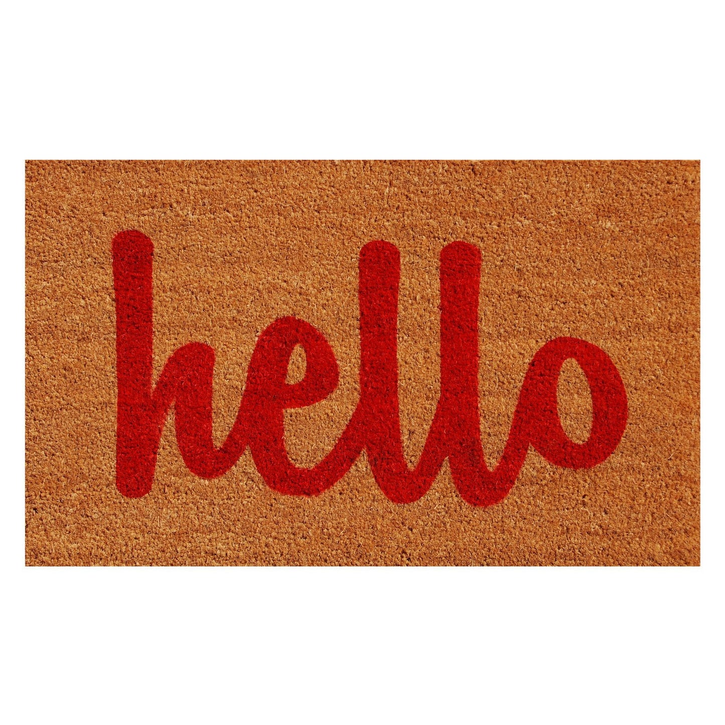 24" x 36" Outdoor Coir Doormat Mildew Resistant, Natural, Red