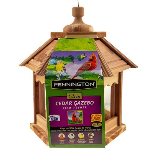 3 lbs. Capacity Cedar Gazebo Wild Bird Feeder, Chew Proof