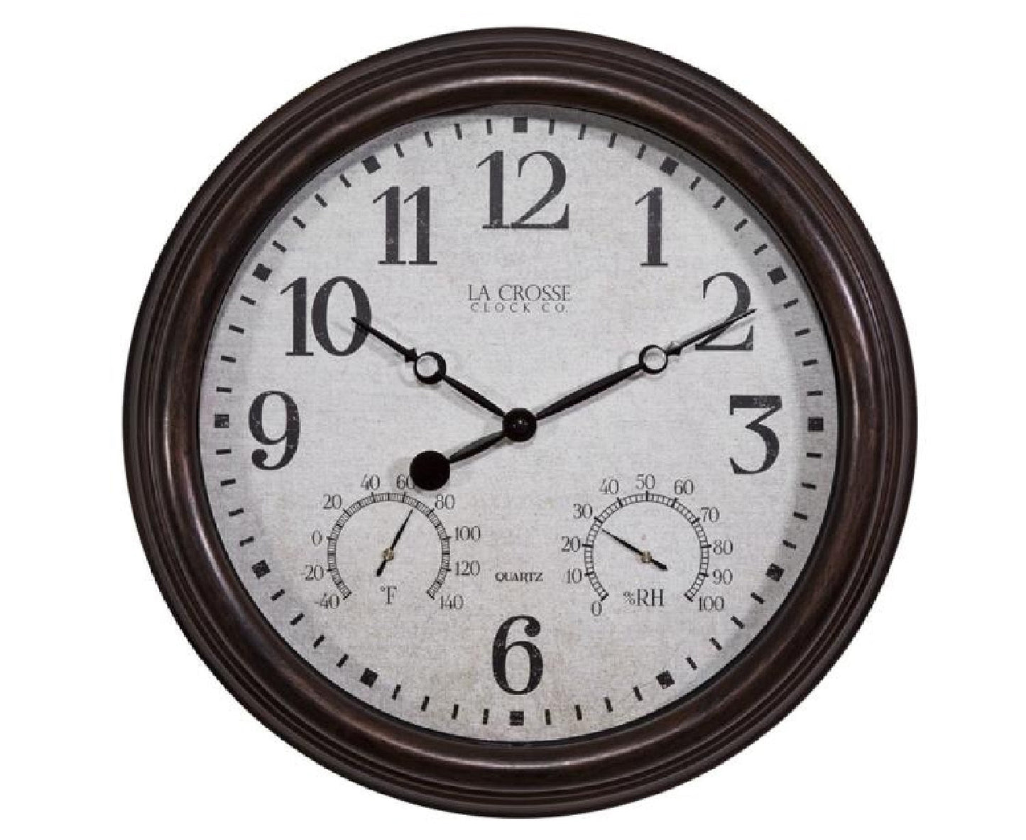 La Crosse Technology 404-3015 Clock With Temperature And Humidity Analog Display, 15"