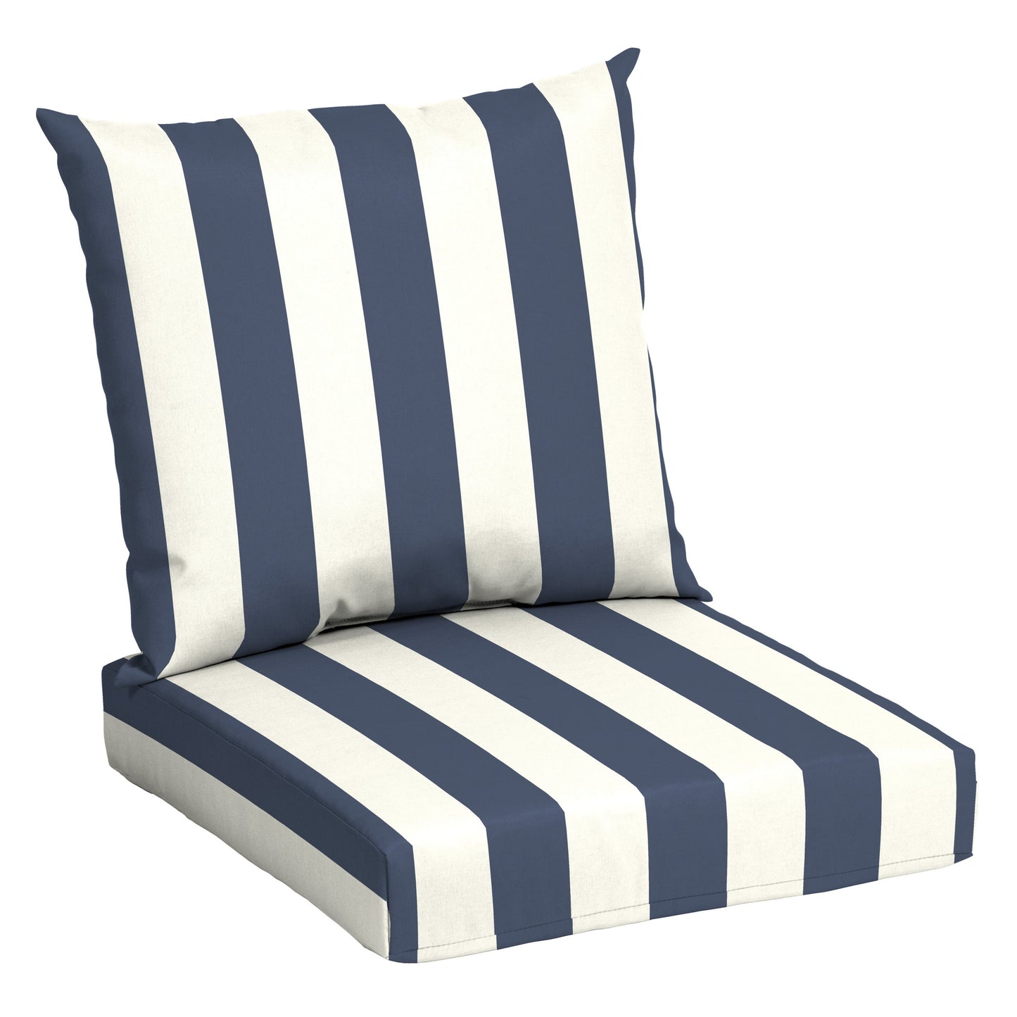 45" x 23" Deep Seat Patio Cushions, Navy Blue Stripe 2-Piece