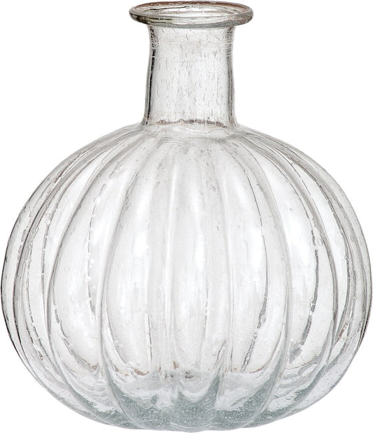 Clear Oceana Recycled Glass Pumpkin Vase