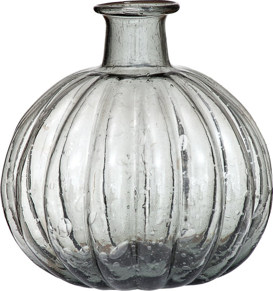 Charcoal Grey Oceana Recycled Glass Pumpkin Vase