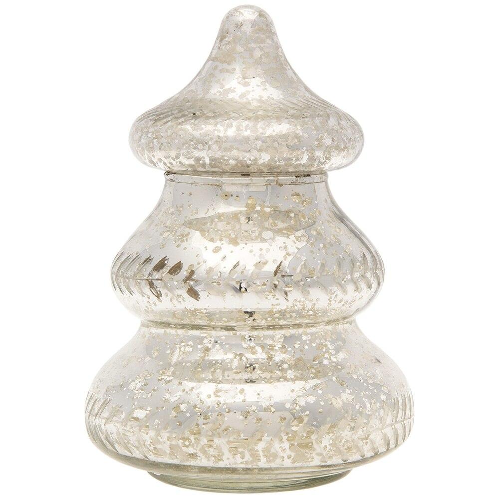 Silver Mercury Glass Tree Jar