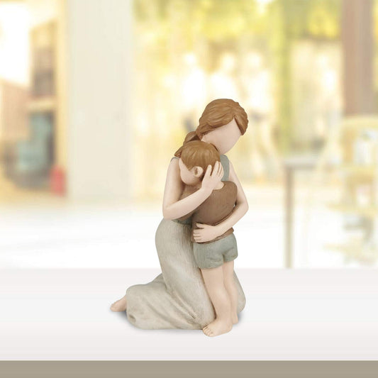 Mother and Son Figurine Statues