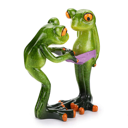 Creative Craft Resin Frog Figurine Decor, Novelty Funny Frog Sculpture Statue