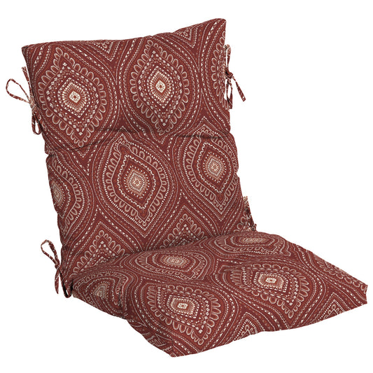 Red Medallion 44 x 21 in. Outdoor Dining Chair Cushion