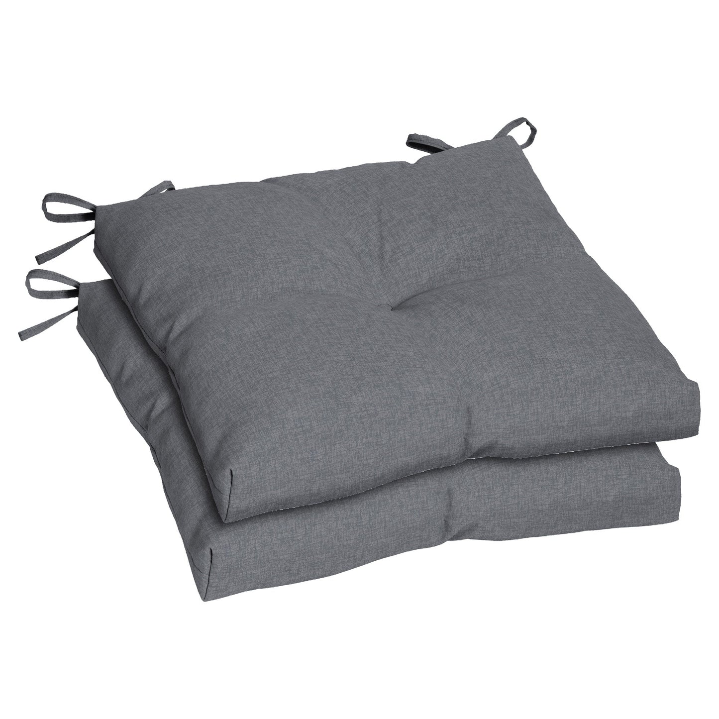 19" x 18" Chair Cushions Poly Soft Fabric, Solid Gray 2-Pack