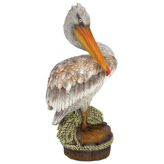 QM205301 Ocean Side Pier 51 Pelican Coastal Decor Garden Statue