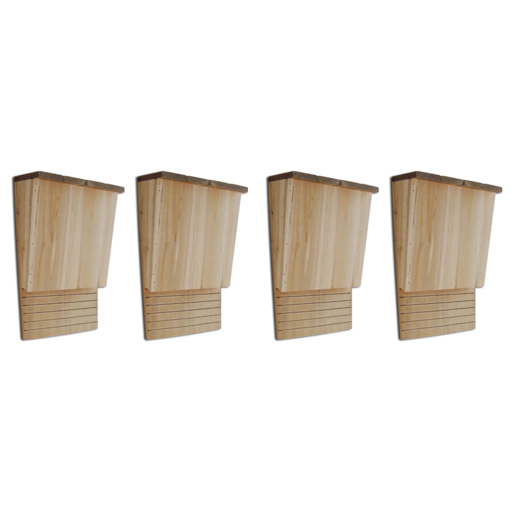Bat Houses 4 Pcs 8.7&quot;X4.7&quot;X13.4&quot; Wood