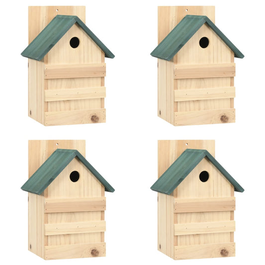 Bird Houses 4 Pcs 9.1&quot;X7.5&quot;X13&quot; Firwood