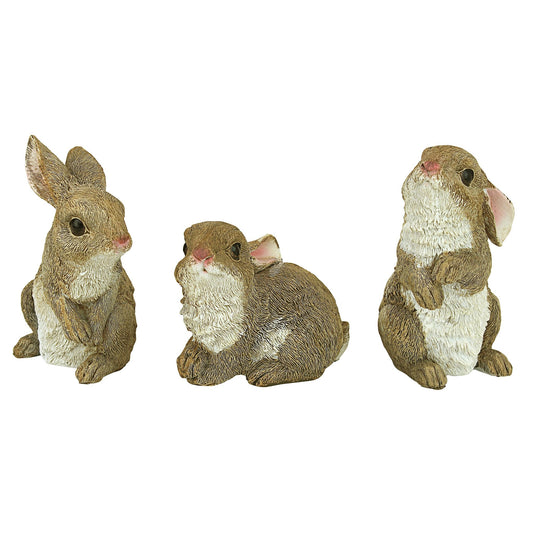 QM92008 The Bunny Den Rabbits Indoor/Outdoor Garden Animal Statues