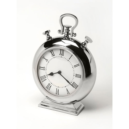 Butler Alistair Nickel Finish Desk Clock