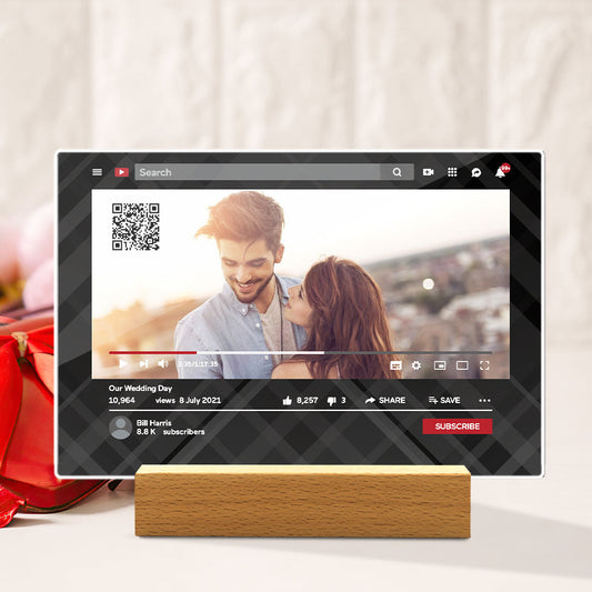 Personalized YouTube Video QR Code Plaque Scannable QR Code Submit Your Favorite Video Valentine's Day Gift