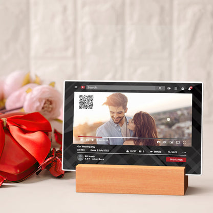 Personalized YouTube Video QR Code Plaque Scannable QR Code Submit Your Favorite Video Valentine's Day Gift