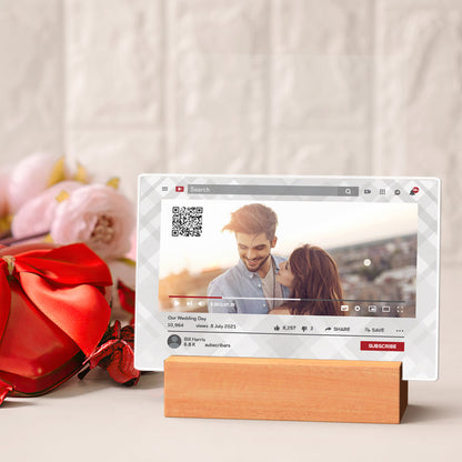 Custom YouTube  QR Code Plaque Scannable Personalized Photo Plaque Submit Your Favorite Video Valentine's Day Gift