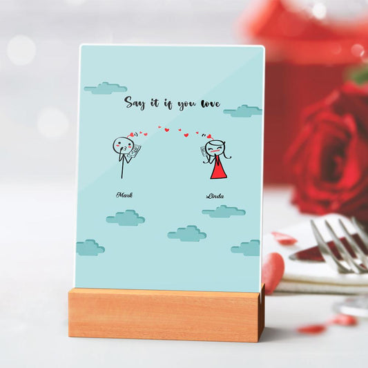 Custom Name Stickman Decoration Couple Decoration Valentine'S Day Gift For Off-Site Girlfriend With Base
