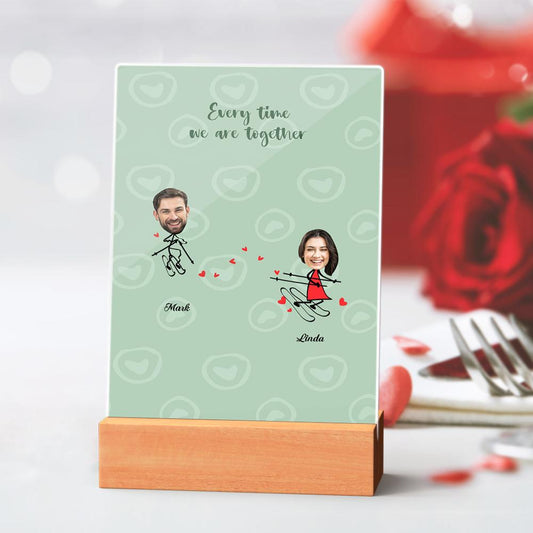 Custom Name Stickman Ornaments Ski Ornaments Valentine'S Day Gift For Boyfriend With Base