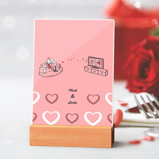 Custom Name Decoration Stickman Decoration Valentine'S Day Gift Anniversary Gift For Boyfriend With Base