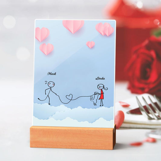 Custom Name Decoration Stickman Decoration Heart-Moving Gift Decoration Valentine'S Day Gift For Her