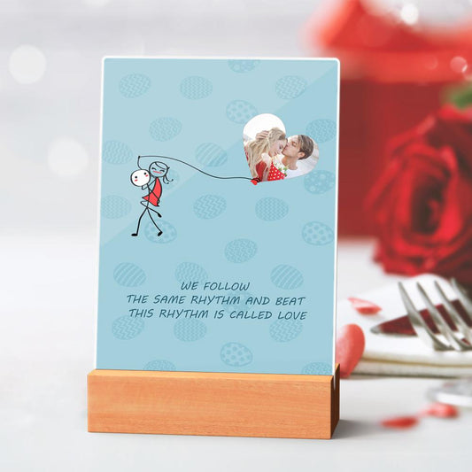 Custom Picture Decoration Stickman Decoration Heart Touching Gift Decoration Valentine'S Day Gift Acrylic Decoration With Base